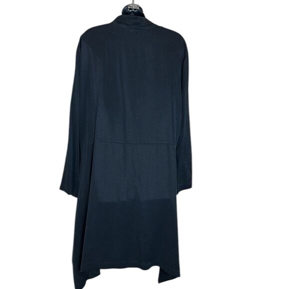 Bryn walker women’s medium long line black tie front cardigan elevated basic - Picture 4 of 7